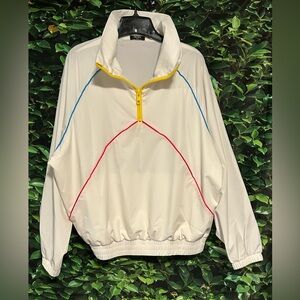 Terez RipStop Windbreaker Jacket White Pullover Womens Large